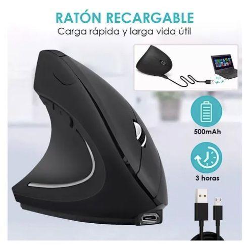Mouse Vertical Inalámbrico Ergonómico Negro-5