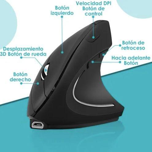 Mouse Vertical Inalámbrico Ergonómico Negro-6