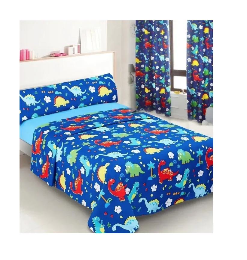 Sabanas Infantiles Niños Y Niñas 1,5 Dinosaurios-2