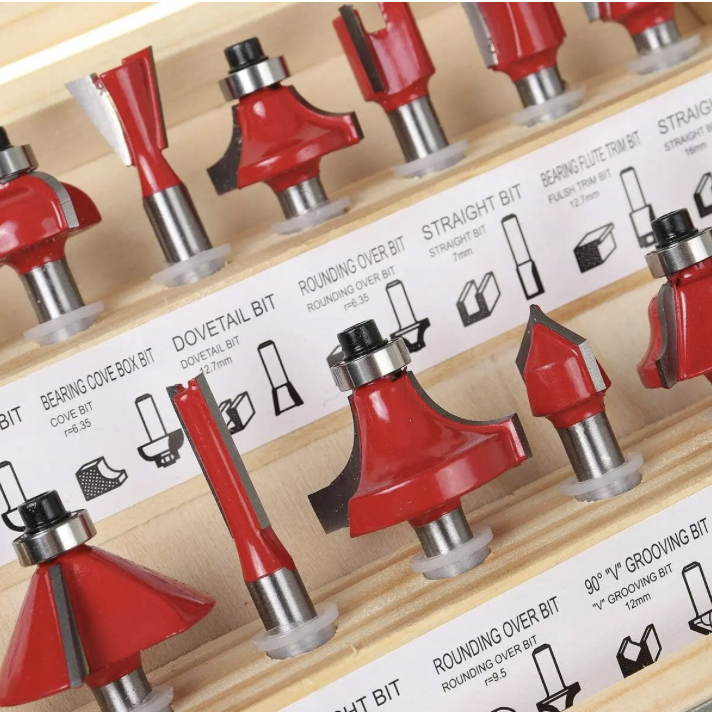Brocas Fresas Madera Router 15 Pcs 6 35mm 1 4 Tupi Fresadora-1