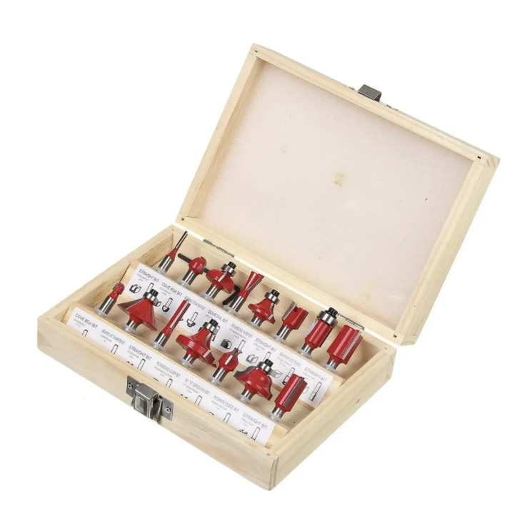Brocas Fresas Madera Router 15 Pcs 6 35mm 1 4 Tupi Fresadora-5