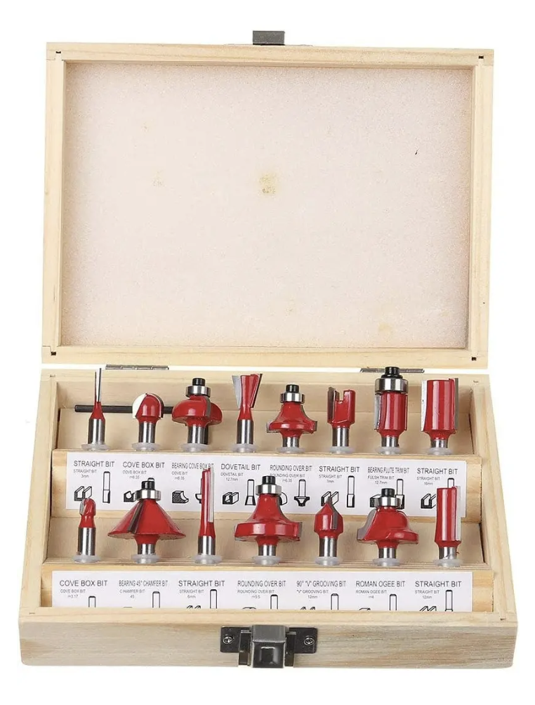 Brocas Fresas Madera Router 15 Pcs 6 35mm 1 4 Tupi Fresadora-6