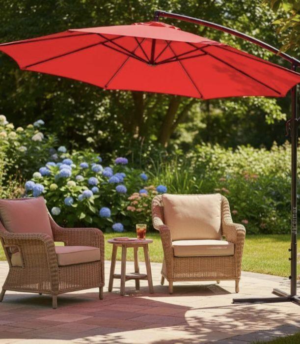 Quitasol Lateral 3m Rojo-4