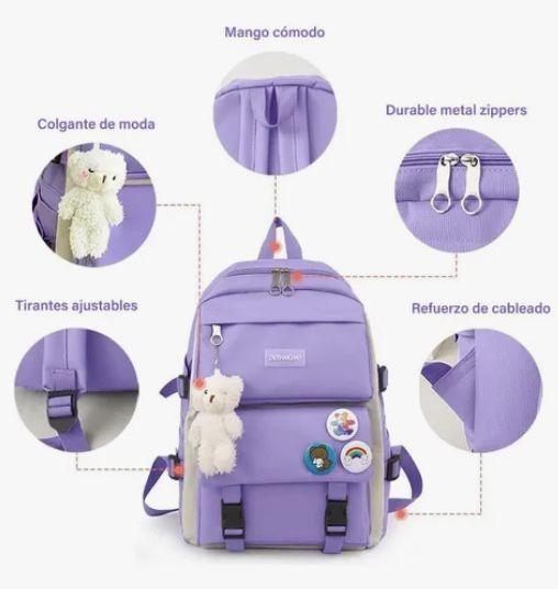 Mochila Escolar Morada-1