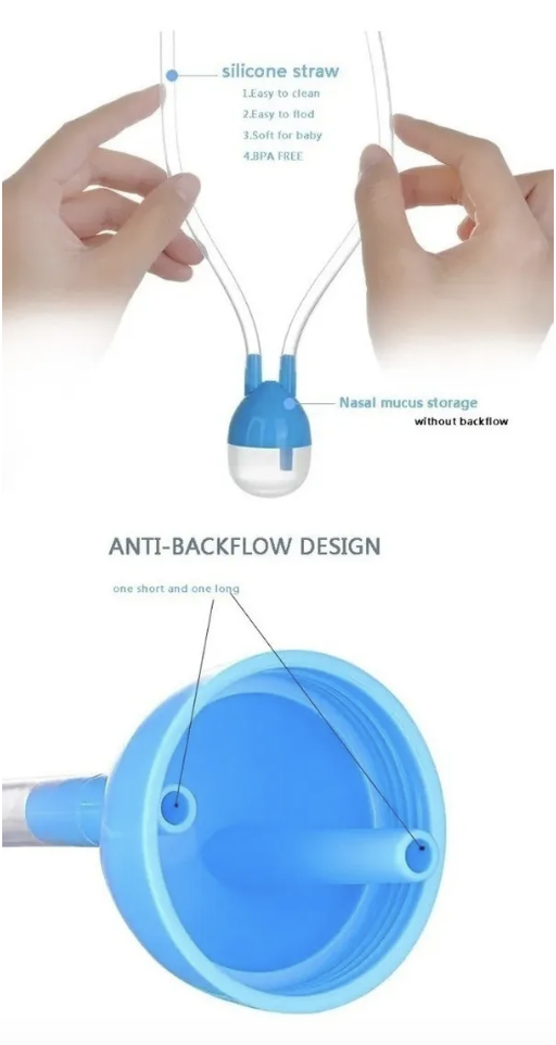 Aspirador nasal para bebes saca mocos con deposito color rosado-2