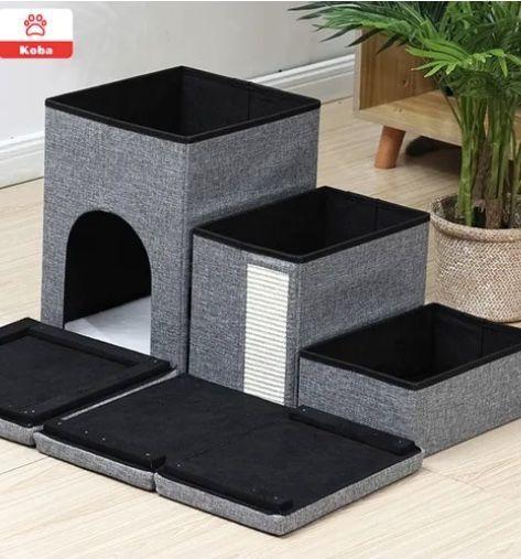 Escalera Mascota  Plegable Gris-5