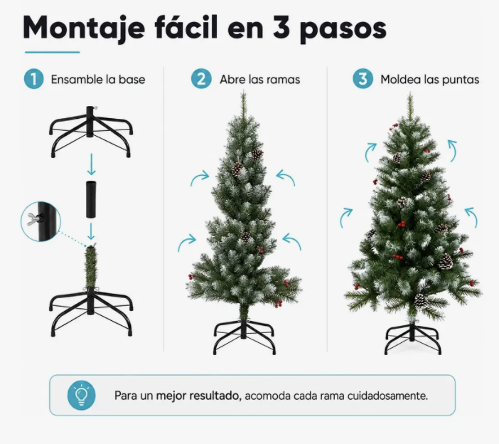 Decoracion arbol Navidad con pino 120 Cm-1