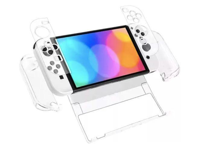 Pack Carcasa Protectora Para Nintendo Switch Oled + Lamina-0