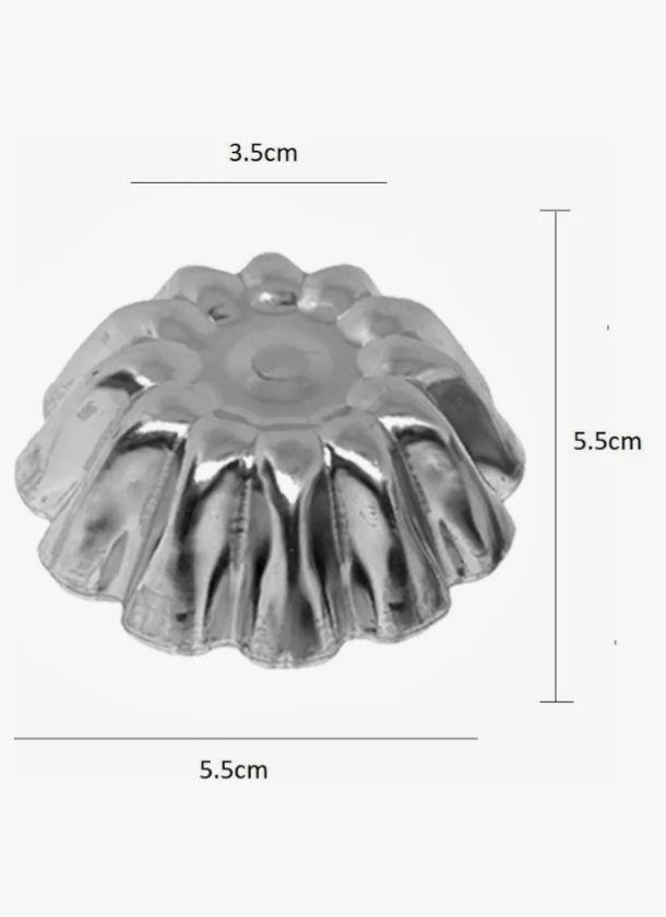 Pack 24 Molde Mini Tartaletas Moldes Tarta De Coctel Flor 5.5 Color Gris Pastelería -2