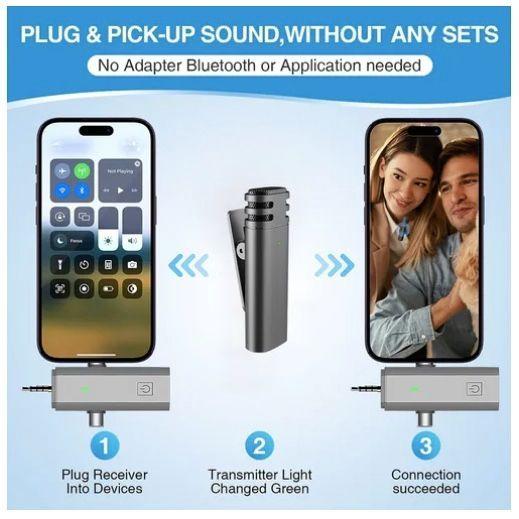 Micrófono De Solapa Inalámbrico Para iPhone-1