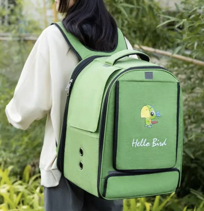 Bolso transportes mascotas malla verde-2