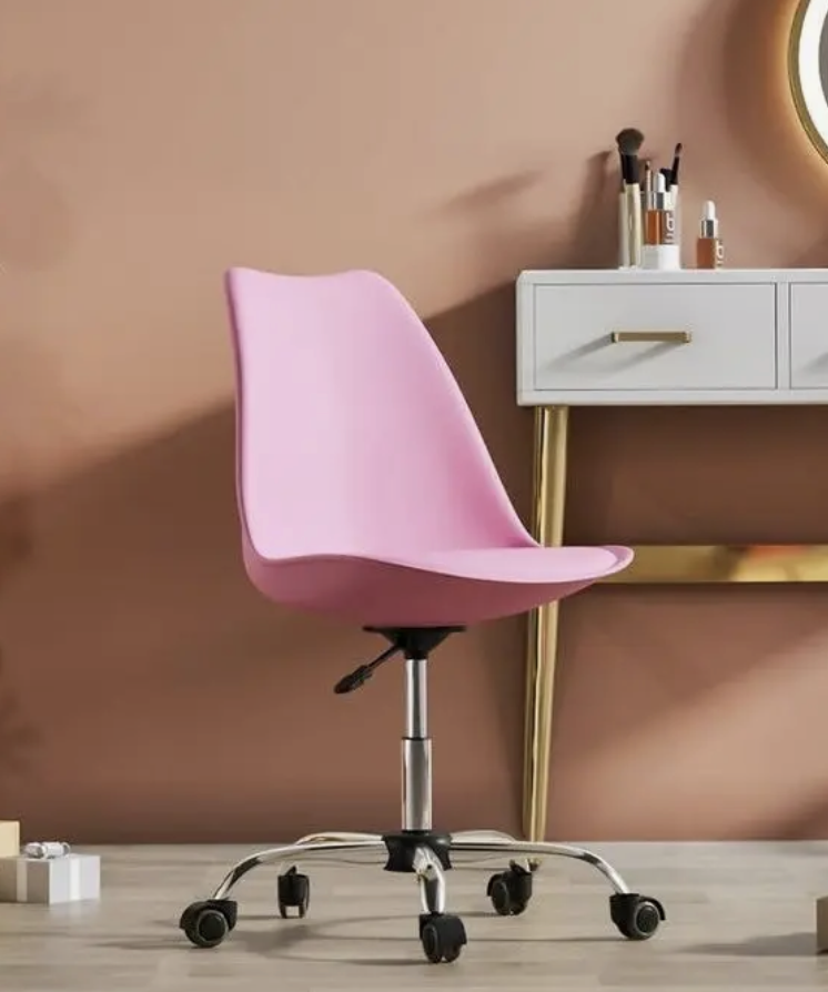 Silla de escritorio acolchada rosado-0
