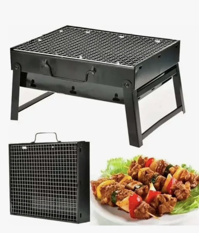 Parrillera portatil plegable 44x30cm color negra-2