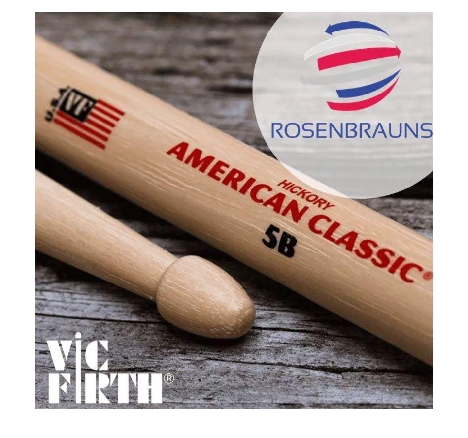 Baquetas Vic Firth American Classic 5b Punta Madera-4