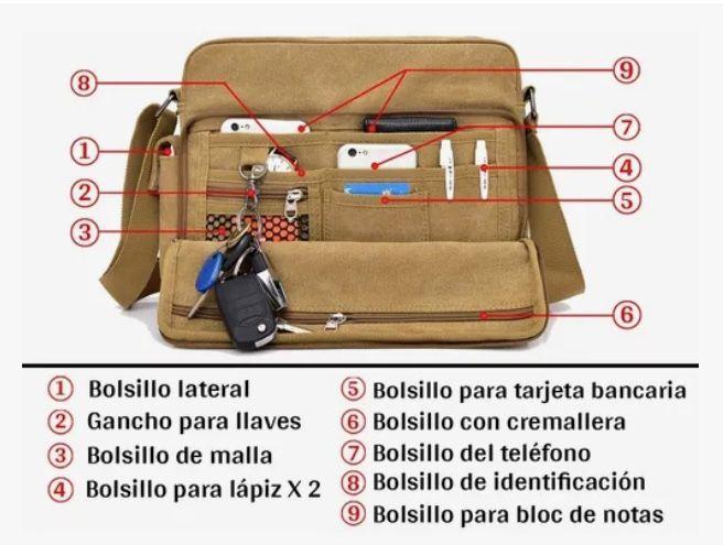 Bolso Bandolera De Lona Gran Capacidad-3