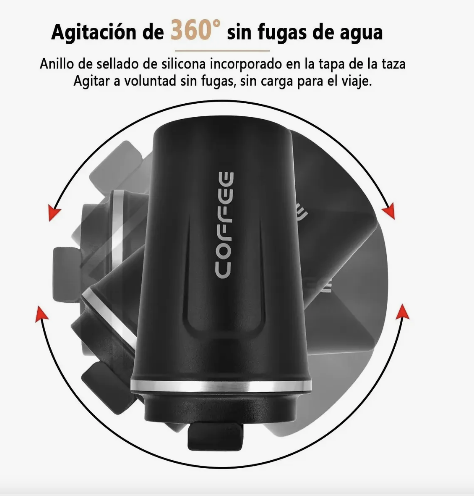 Vaso Termico Portatil De Doble Capa De Acero Inoxidable Negro-4