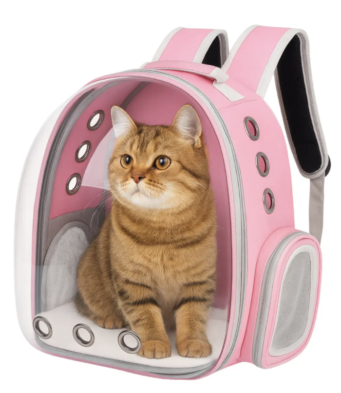 Bolso transportadora de mascotas rosado-4