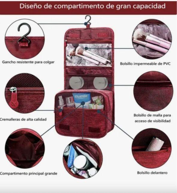 Bolsa De Viaje Cosmético Organizador  Rojo-2