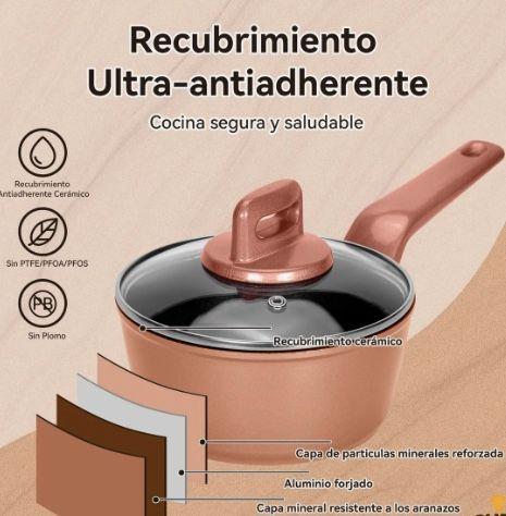 Bateria Cocina Aluminio Antiadherente Ceramica 10 Piezas-2