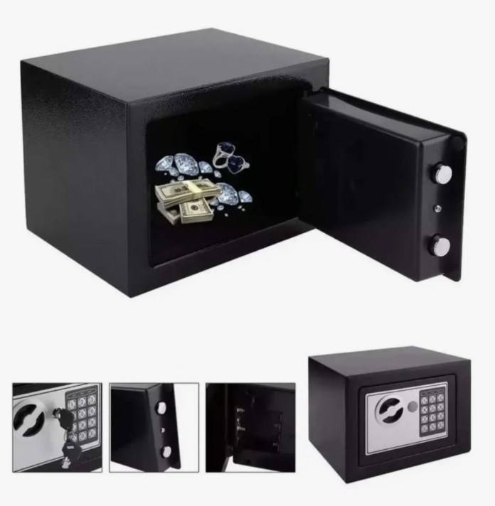 Caja seguridad llave teclado numerico-3