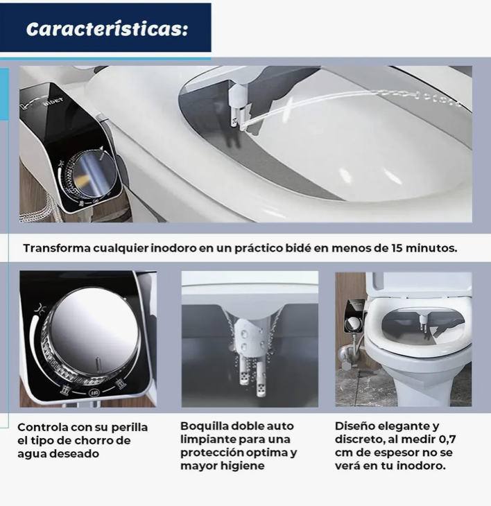 Bidet WC Inodoro ajustable universal-2