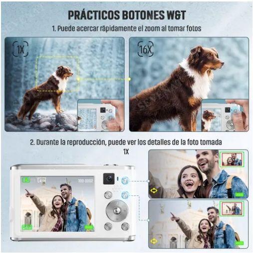 Video Cámara Digital 4k Fhd Cámara Dual Autoenfoque Selfies-4