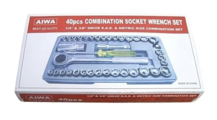 Juego de 11 llaves punta corona caja de dados 40 piezas-4