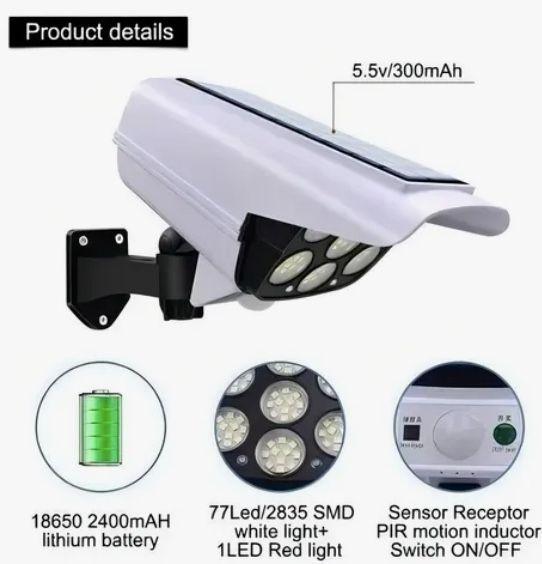 Foco Solar  De Seguridad Sensor De Movimiento-4