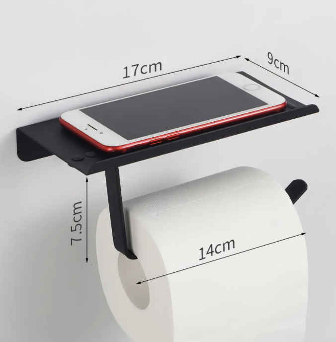 Porta papel higienico con soporte de celular-2