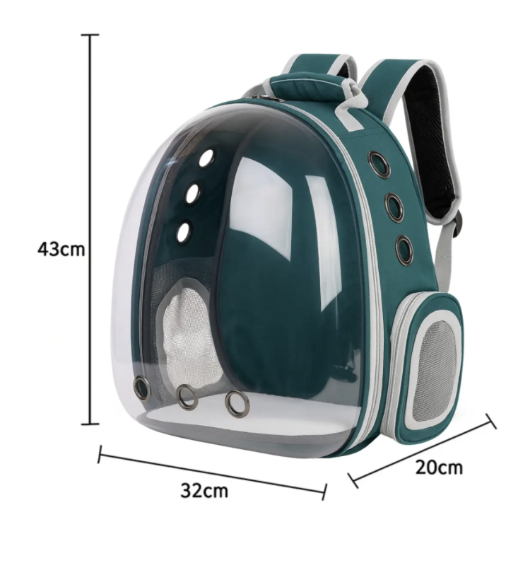 Bolso transportadora de mascotas verde oscuro-2