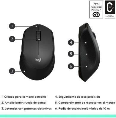 Mouse Inalambrico Logitech M280 Negro-5