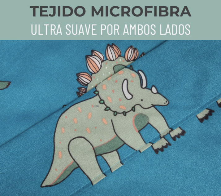 Sabanas 1 5 Plaza estampada dinosaurio Funda Almohada-2