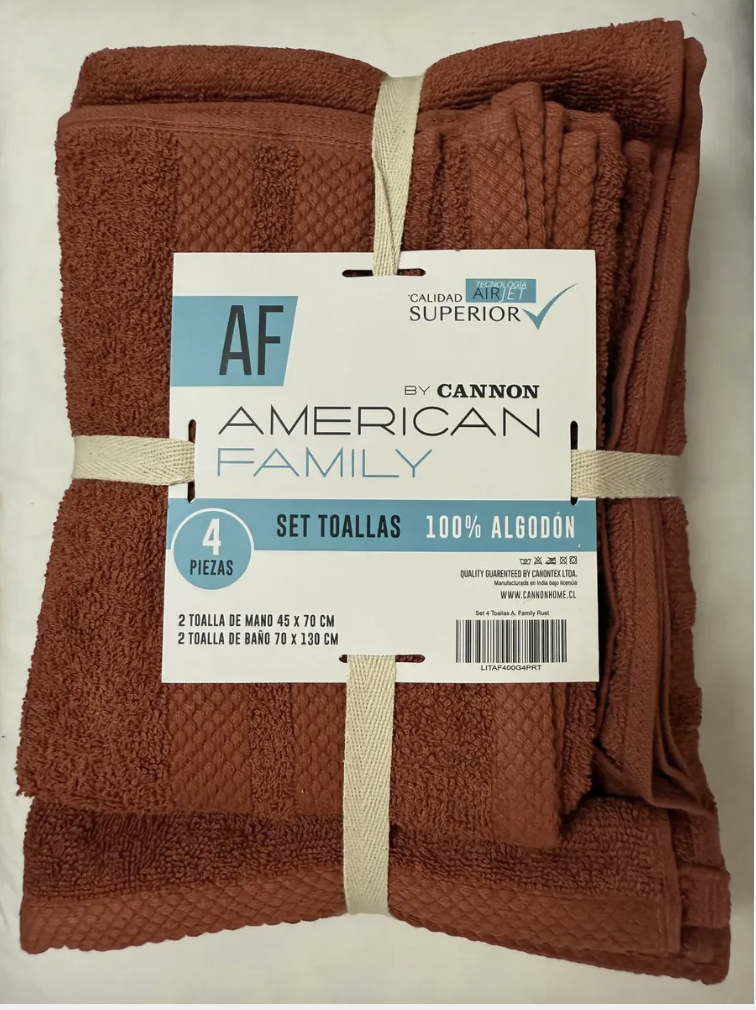 Set de toalla ba o de 400g Rust terracota-1