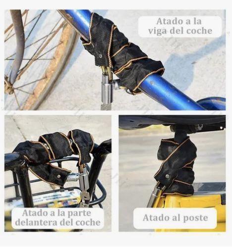 Candado Bicicleta Con Cadena Acero -2
