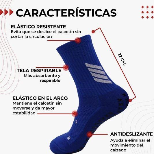 Medias Calcetas Futbol Antideslizante Azul-2