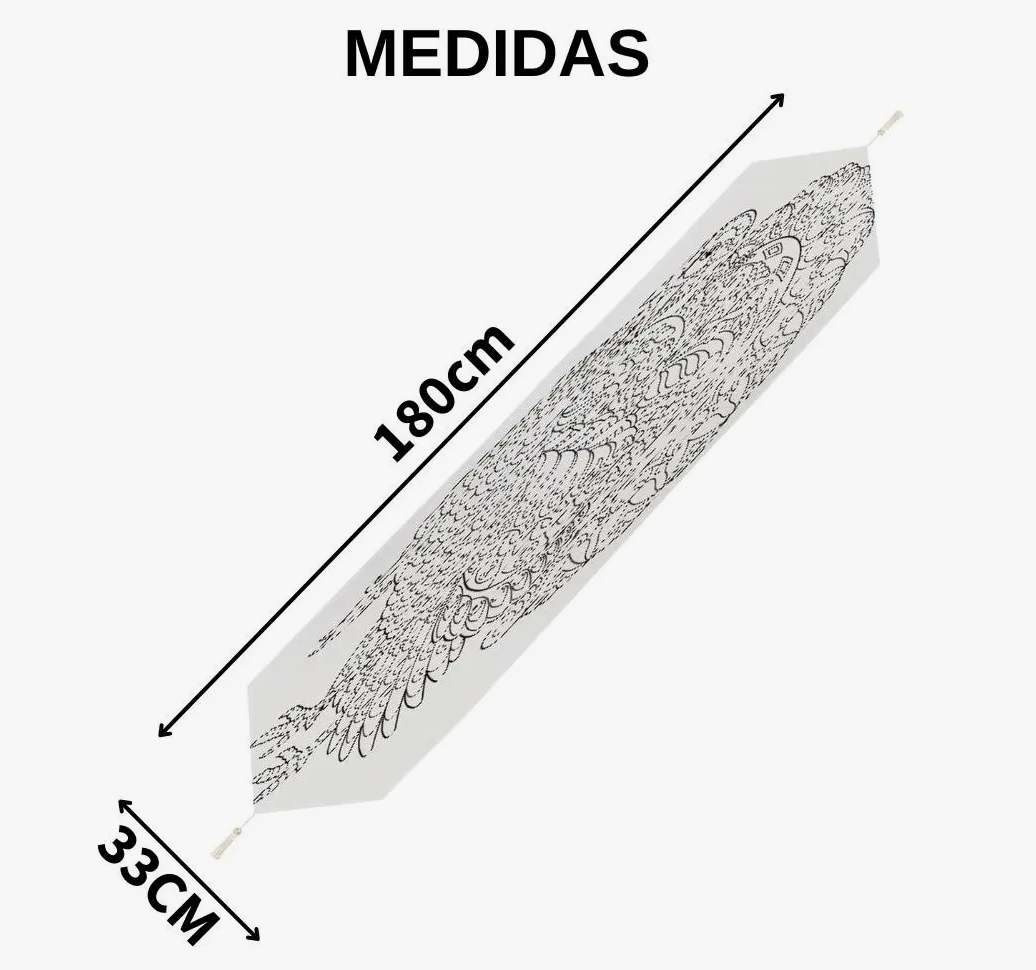 Camino De Mesa Bordado Medida 32x180cm Poliester bordado flor rojo-1