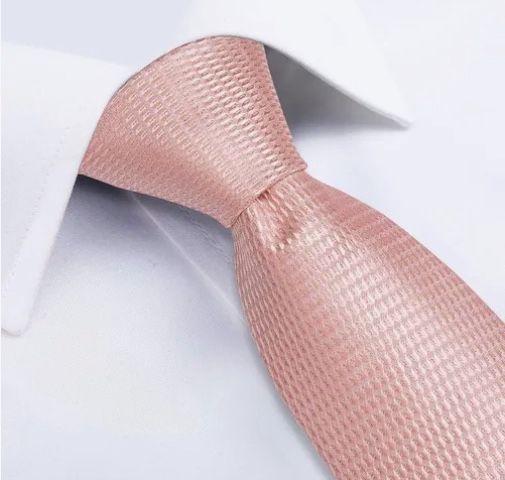 Corbatas Seda Hombres, Paño Y Colleras Palo Rosa-2