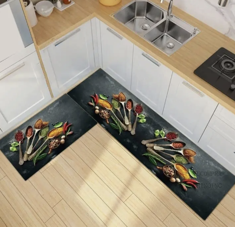 Pack 2 Alfombras para cocina antideslizante condimento-0