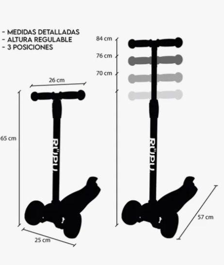 Scooter Monopatin Militar Ruedas Led -4