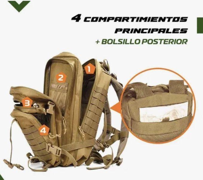 Mochila Tactica Militar Outdoor Beige-3