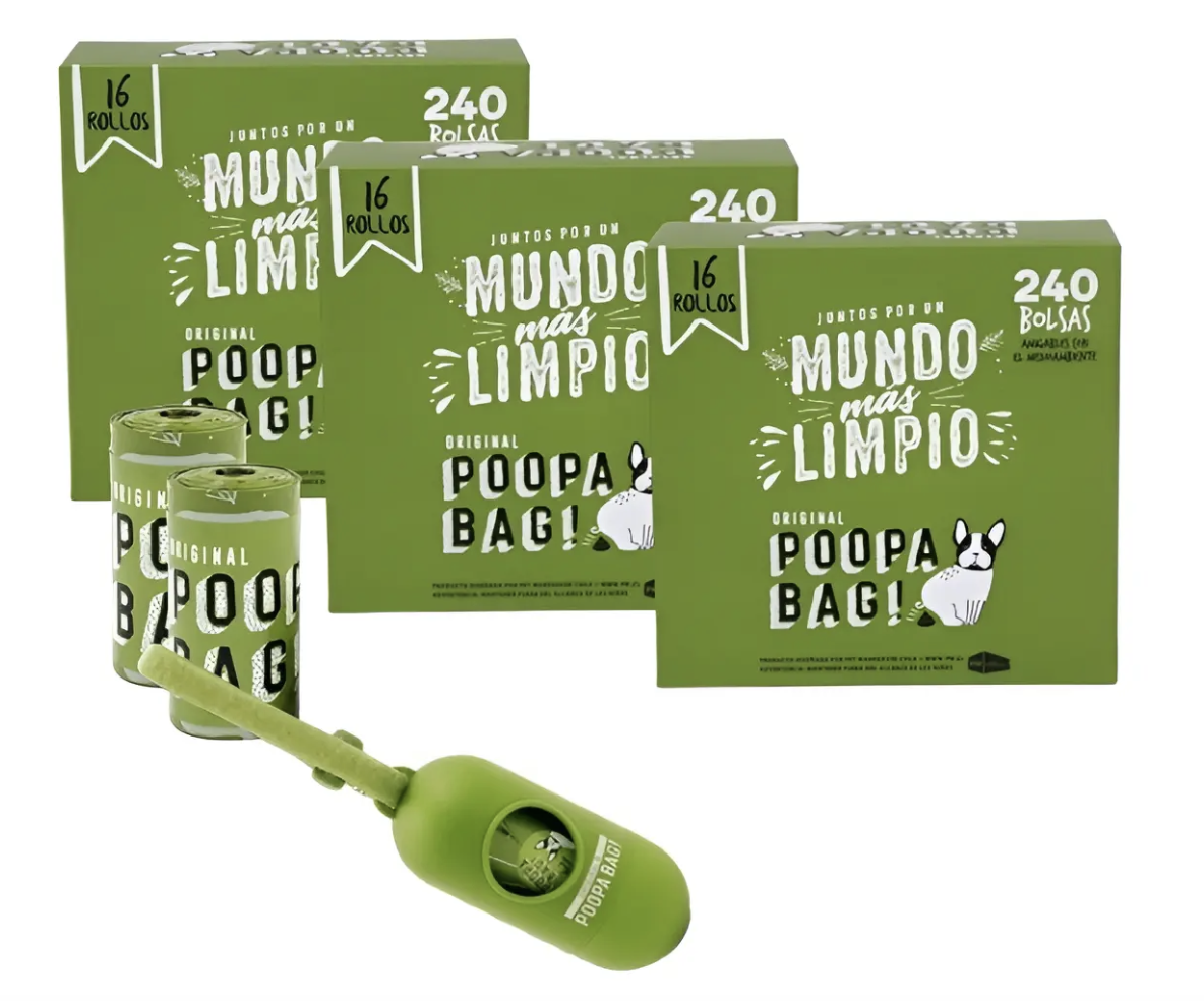 Bolsas para perro biodegradables 48 Rollos Dispensador-0