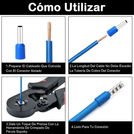 Alicate Aprieta Terminal Crimping Ferrule + 1200 Pcs-7
