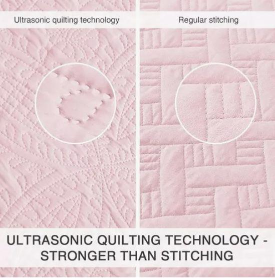 Cubrecama Quilt Reversible King Rosado-3