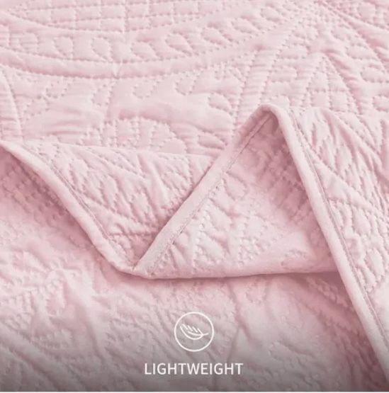 Cubrecama Quilt Reversible King Rosado-4