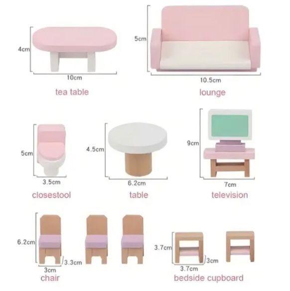 Muebles De Madera Para Casa Muñecas-6