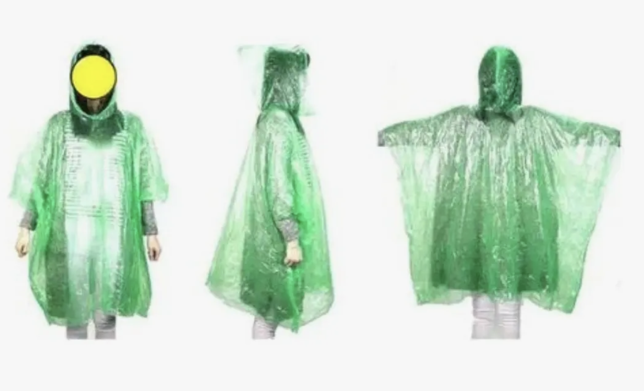 Capa poncho impermeable lluvia viento verde-0