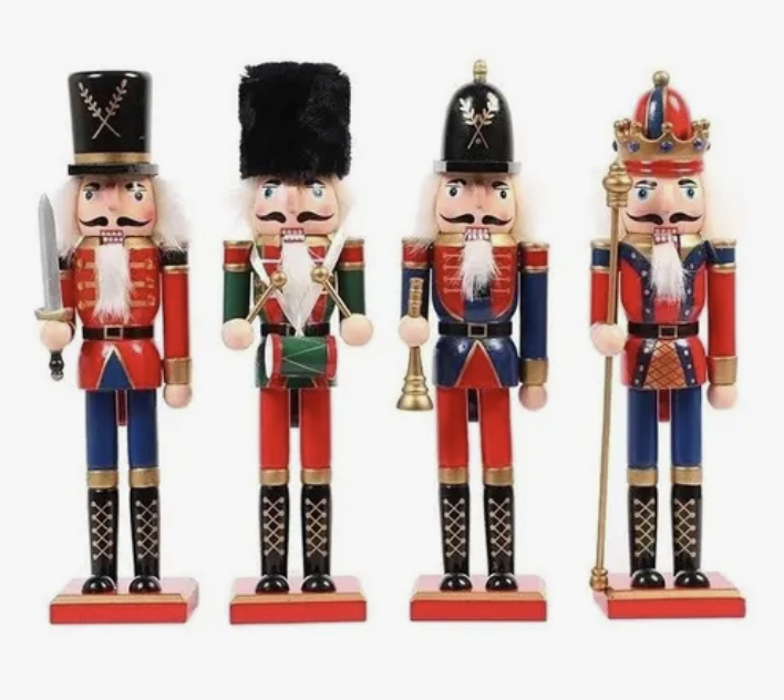 Pack 4 marionetas de soldado cascanueces navide as-0