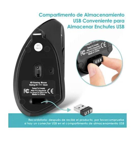 Mouse Vertical Inalámbrico Ergonómico -3