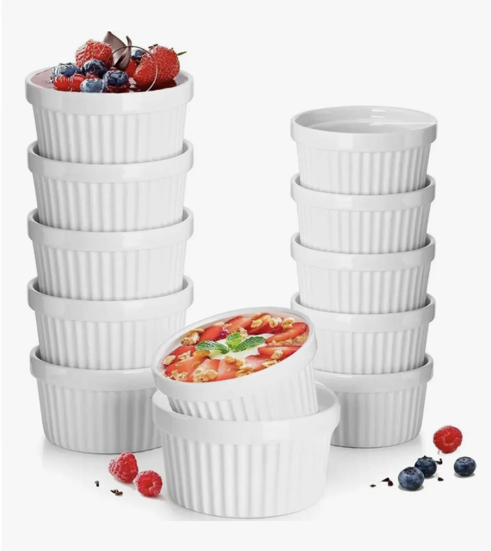 Pack 12 pocillos para horno 120ml Blanco-0