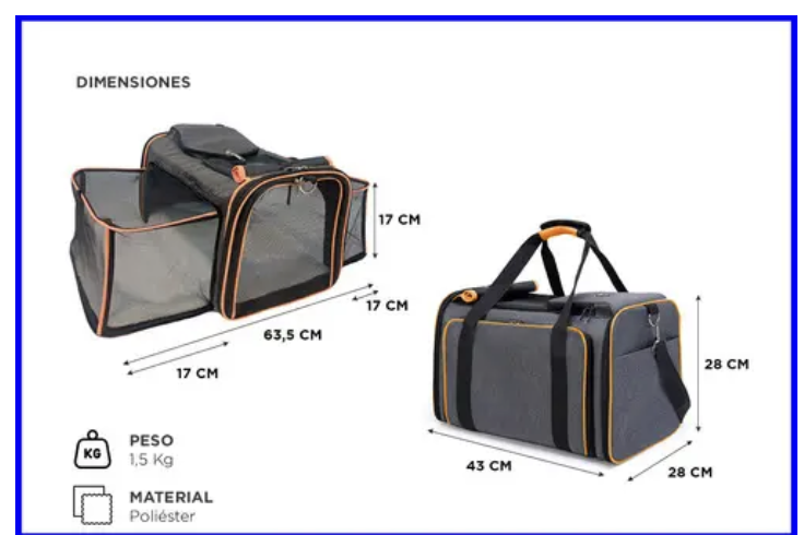 Bolso transportadora de mascotas peque o base acolchonada extensible-2
